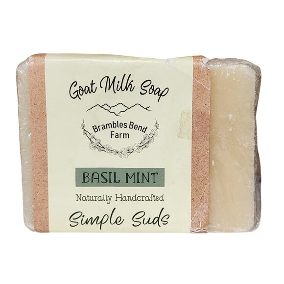 Goat Milk Soap Basil Mint Brambles Bend Farm Handmade 5 Oz Natural - Picture 1 of 2
